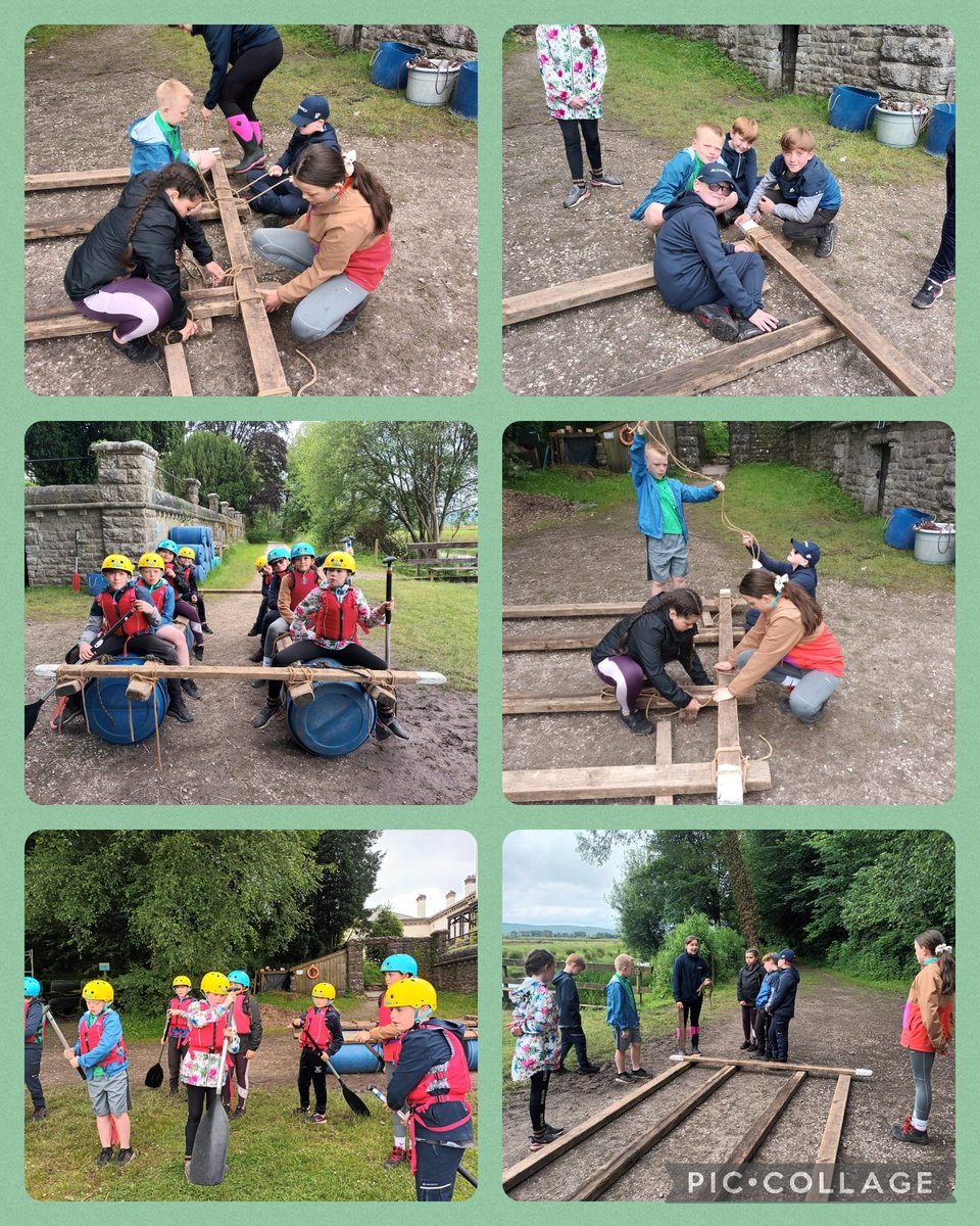 After a yummy breakfast 🥞 this morning, Group 3 had a go at building a successful raft 👷‍♀️💦