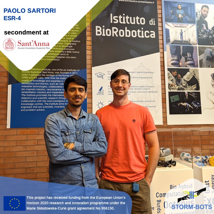 Paolo (ESR4) has carried out his #secondment to the BioRobotics Institute of the <a href="/ScuolaSantAnna/">ScuolaSantAnna</a> (SSSA)! 🛫 
Paolo has improved his knowledge of mathematical and FEM models 💻 and applied them to his LCE actuating systems, working with Reza (ESR6) and Antonio DeSimone (SSSA PI).