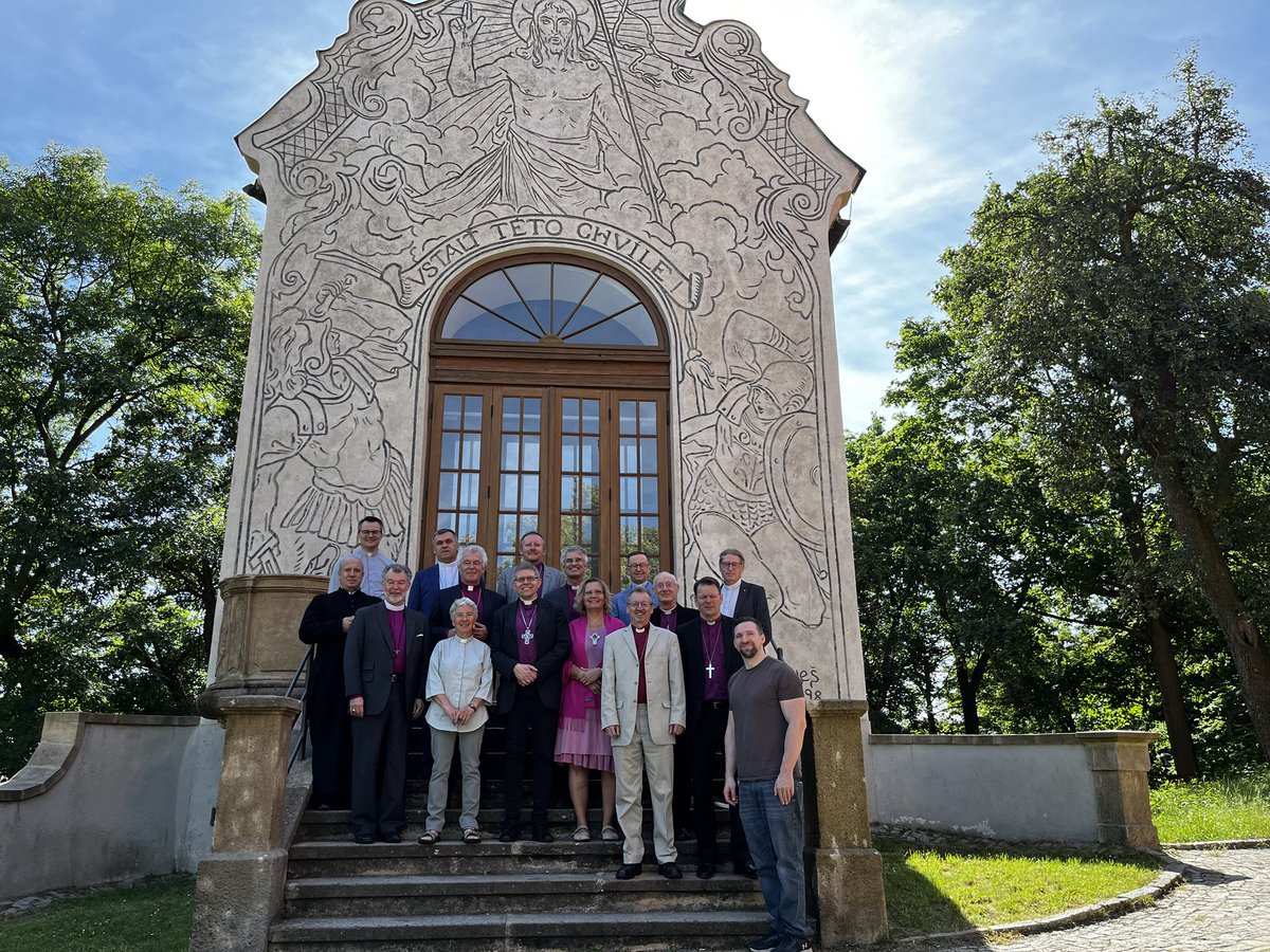 Pleased to be at the annual gathering of Old Catholic and Anglican bishops, here in the courtyard of the Old Catholic Cathedral in the grounds of Prague Castle. 
We discussed many issues of common concern across Europe.