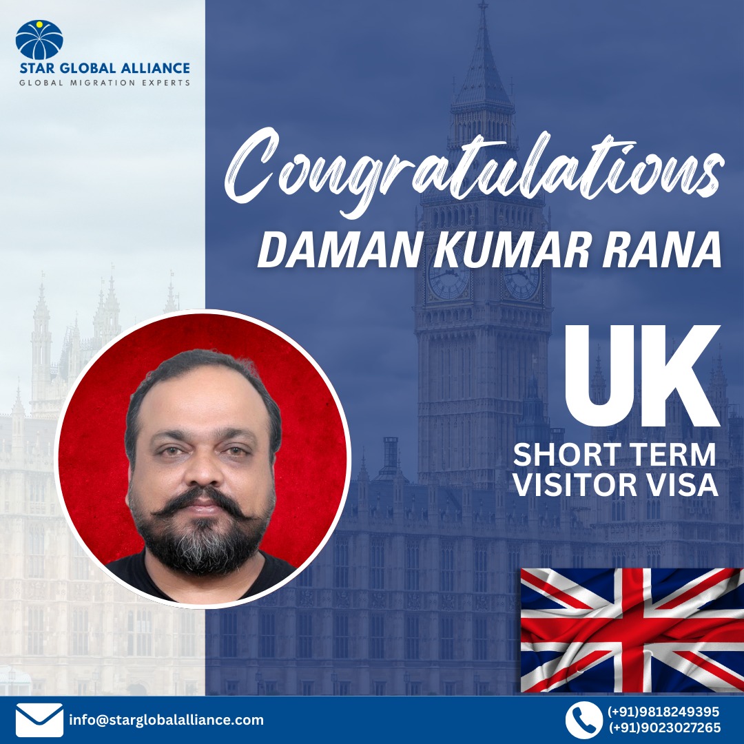 RaviVeeravalli's tweet image. Congratulations to Daman Kumar Rana on your UK BIVS Short Term Visitor Visa approval.🇬🇧 

Wishing you safe travels and unforgettable experiences ahead.🌟✈️

#VisaApproved #UKBound #UKVisa #Visa #VisitorVisa #ShortTermVisa #VisaConsultants #Immigration #StarGlobalAlliance