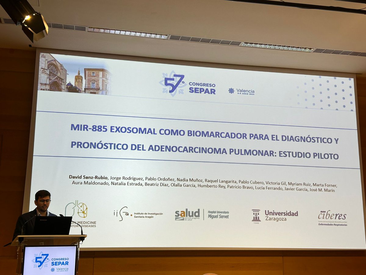 David Sanz-Rubio (@davidsanzrubio) on Twitter photo En el congreso #SEPAR57 presentamos los últimos resultados de nuestra línea en cáncer de pulmón para la búsqueda de nuevos biomarcadores basados en miRNAs exosomales. <a href="/PRES_Zaragoza/">Precision Medicine in Respiratory Diseases</a> <a href="/GioRize/">Dr. Jorge Rodríguez-Sanz, MD MSc 🫁🌬</a> <a href="/IISAragon/">IIS Aragón</a> <a href="/SeparRespira/">SeparRespira</a> <a href="/Respirandobien/">Neumonología Clínica</a> En el congreso #SEPAR57 presentamos los últimos resultados de nuestra línea en cáncer de pulmón para la búsqueda de nuevos biomarcadores basados en miRNAs exosomales. <a href="/PRES_Zaragoza/">Precision Medicine in Respiratory Diseases</a> <a href="/GioRize/">Dr. Jorge Rodríguez-Sanz, MD MSc 🫁🌬</a> <a href="/IISAragon/">IIS Aragón</a> <a href="/SeparRespira/">SeparRespira</a> <a href="/Respirandobien/">Neumonología Clínica</a>