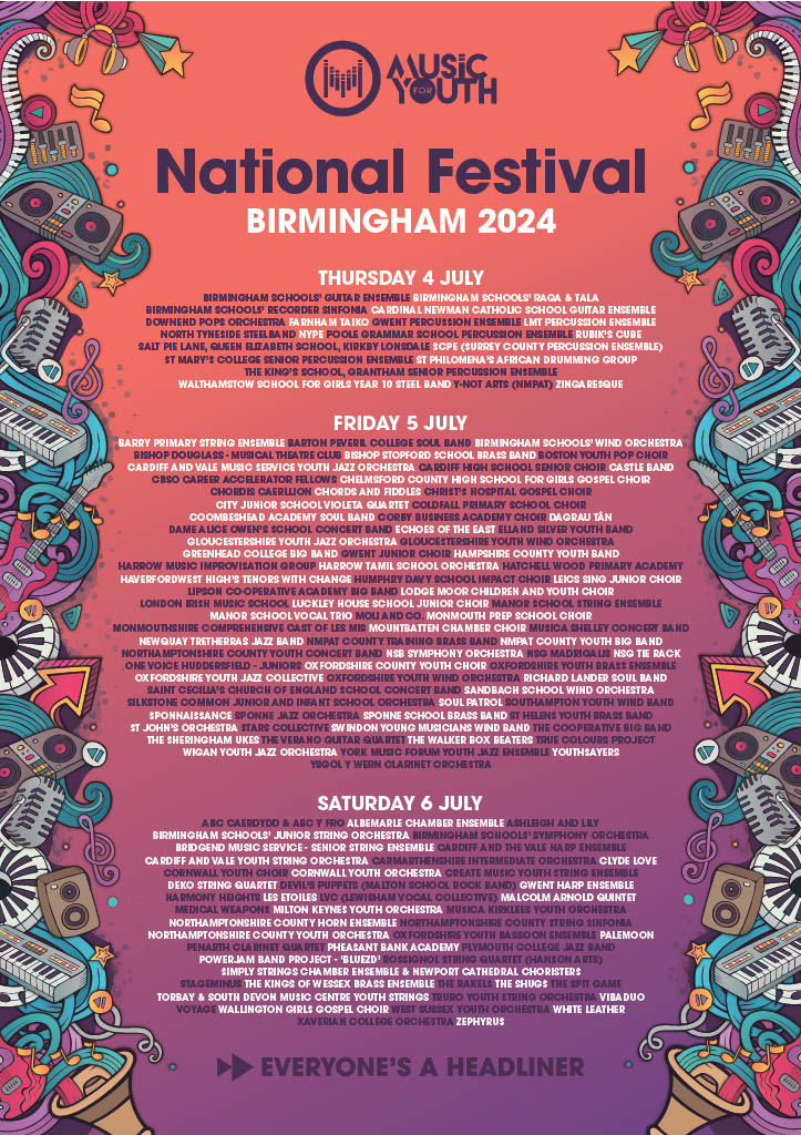 musicforyouth's tweet image. Here we go... we are just 1 week away from the National Festival!🎶🎉 🎻

You can still purchase tickets and also pre-order programmes and posters via: bmusic.co.uk/events/music-f…

#NationalFestival2024 #TripleTheFun #musicforyouth #youngperformers #youngmusicians