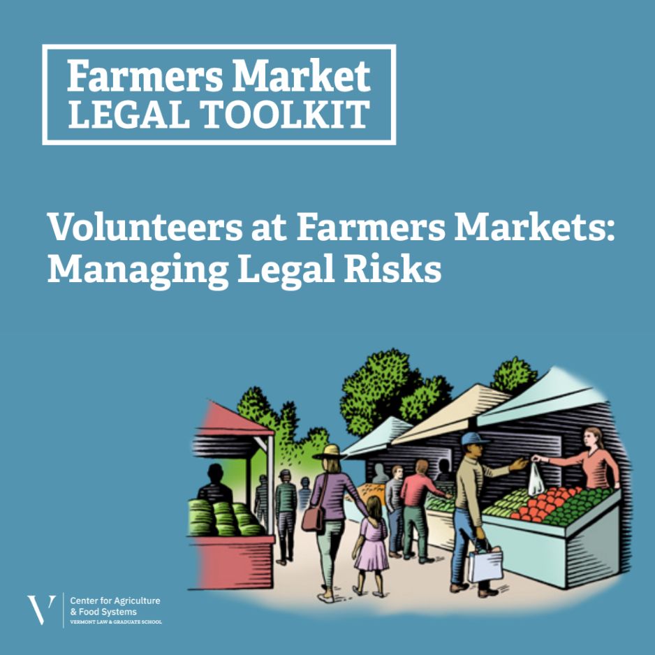 Volunteers are critical to the success of many farmers markets. Properly classifying workers as employees, volunteers, interns, or independent contractors has multiple benefits. Read the new guide, "Volunteers at Farmers Markets: Managing Legal Risks." ➡ farmersmarketlegaltoolkit.org/resources