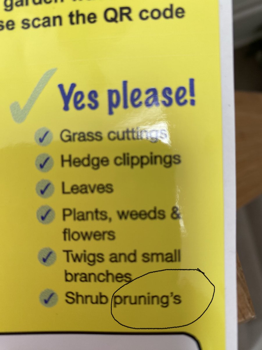 Seriously ⁦<a href="/ELCouncil/">East Lothian Council - news and information</a>⁩ 😤Can you explain why there is an apostrophe here? The “pruning’s” what? Thorns? Leaves? 🤦🏽‍♀️ this is just embarrassing 😳