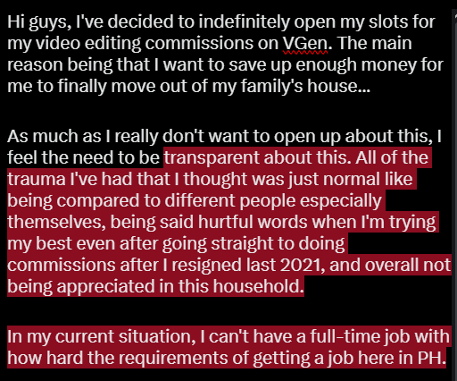 ColichemardeVT's tweet image. 🕰️Likes and RTs/repost greatly appreciated🕰️

I'll be indefinitely opening my slots for video editing requests on VGen. Please take your time to read the images below for the full version.

Thank you and hope y'all have a wonderful day.