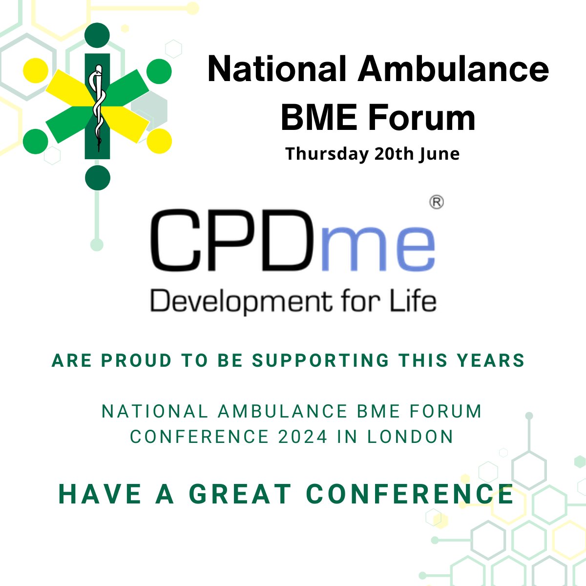 The team at CPDme is excited to announce our support for this year's National Ambulance BME Forum Conference at the Royal National Hotel in London on Thursday! Don't miss out on the exceptional lineup of keynote speakers #CPD #Conference #Event #BME
nabmef.uk/conferences/co…
