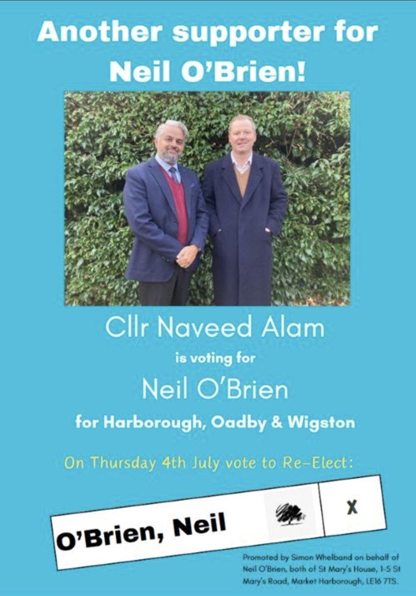 AlamCllr's tweet photo. #OWBC 4TH JULY VOTE NEIL O’BRIEN!!! @NeilDotObrien @owconservatives @HboroTories @CllrDTaylor @RakeshChander51 @CllrPhilKing @SimonWhelband @BohemianBudda @pritijo63 @kartik_kavi @LeicsCC_Cons @HemanttBhatia @Mahal_Rani @kevin_feltham https://t.co/9oZhr15k0x