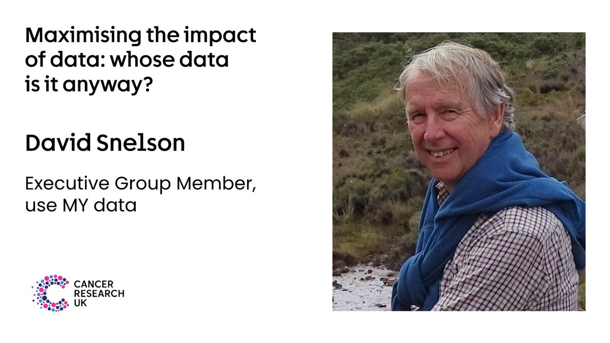 Science and Innovation at Cancer Research UK (@crukresearch) on Twitter photo David Snelson, <a href="/useMYdata/">@useMYdata</a> will join our webinar to explore agency, ownership, transparency and trust in research data.
Using his cancer data as an example, David will illustrate how valuable data will go underutilised unless databases are joined up.
👉 bit.ly/4bNkILR David Snelson, <a href="/useMYdata/">@useMYdata</a> will join our webinar to explore agency, ownership, transparency and trust in research data.
Using his cancer data as an example, David will illustrate how valuable data will go underutilised unless databases are joined up.
👉 bit.ly/4bNkILR