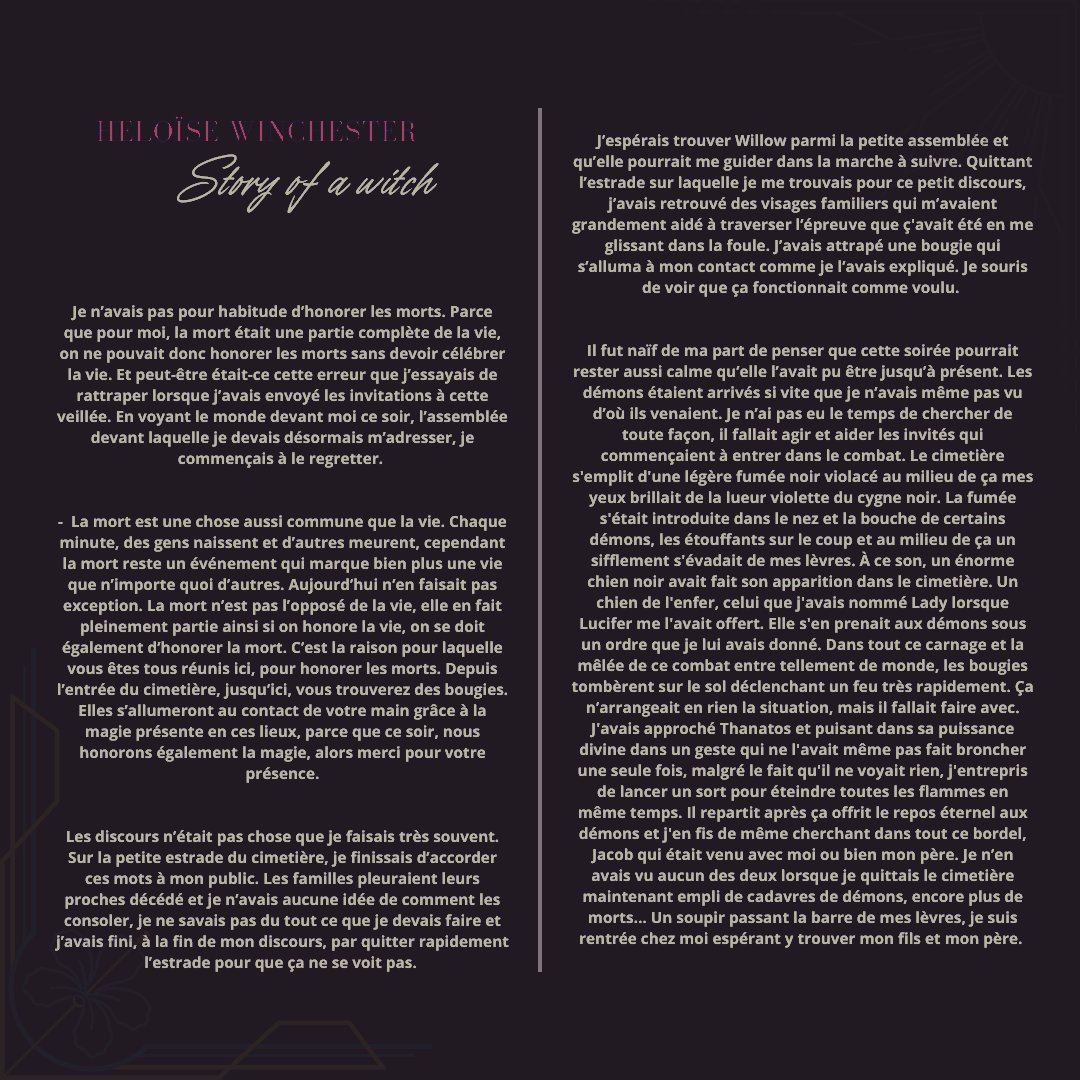 ᅠ   

                         !       Je   n'avais   pas   l'habitude
                         ⸻    #   d'honorer la mort . . .
                          𝟸͟𝟼͟/𝟶͟𝟺͟/𝟸͟𝟶͟𝟸͟𝟷  [ ; ]  𝘗𝘩𝘰𝘦𝘯𝘪𝘹, 𝘜-27.

                           .  .  . Tw : Mention de mort.

ᅠ