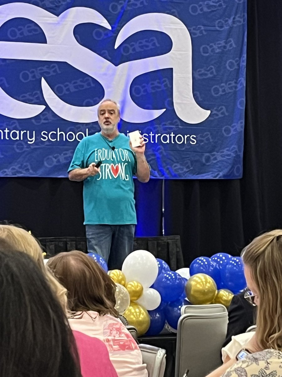 Inspiring and honest message yesterday from <a href="/gerrybrooksprin/">gerry brooks</a> at the conference. Not just hilarious, but positive leadership practices to uplift our educators!