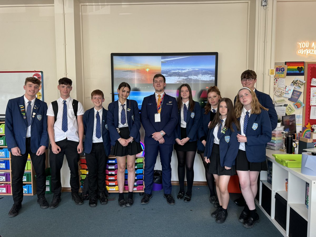 Thank you Aiden from <a href="/Ryanair/">Ryanair</a> who came and spoke to Year 10 Travel and Tourism about his career as Cabin Crew. The students were truly inspired.  🌴 ✈️ #ambition #pride #happiness #success