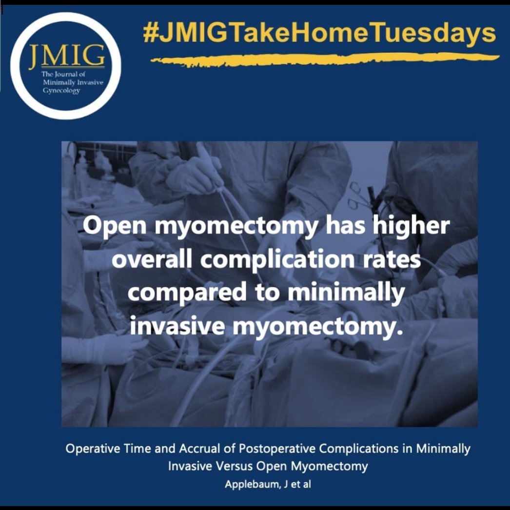 JMIG (@aagljmig) on Twitter photo Join us in Tuesday as <a href="/AbbyBarger18/">Abby Barger</a> hosts this month's JMIG journal club. We're looking forward to a great discussion on open vs minimally invasive myomectomy. jmig.org/article/S1553-… #JMIGjc #gynfluencer #takehometuesday Join us in Tuesday as <a href="/AbbyBarger18/">Abby Barger</a> hosts this month's JMIG journal club. We're looking forward to a great discussion on open vs minimally invasive myomectomy. jmig.org/article/S1553-… #JMIGjc #gynfluencer #takehometuesday