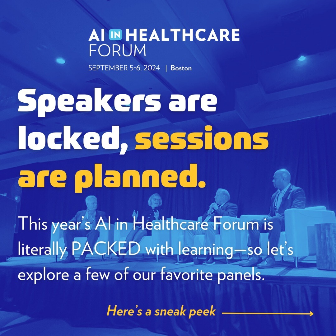 HIMSS's tweet image. Our AI in Healthcare Forum is around the corner!

We’ve got the who’s who of digital health experts coming to speak, and we’re thrilled about the sessions they will be delivering. 😁

Registration is open now, so make sure to save your spot: bit.ly/3ZhqUqh
