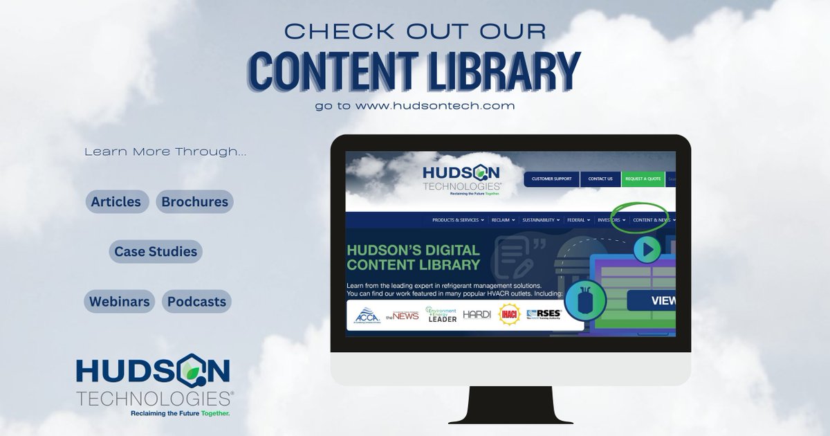Check out our Content Library to learn more about the future of refrigerants, reclamation, The AIM Act, and more. Stay informed and empowered to make sustainable choices while staying cool this summer!

#HudsonTech #StayCool #Refrigerants #ReclaimingTheFutureTogether