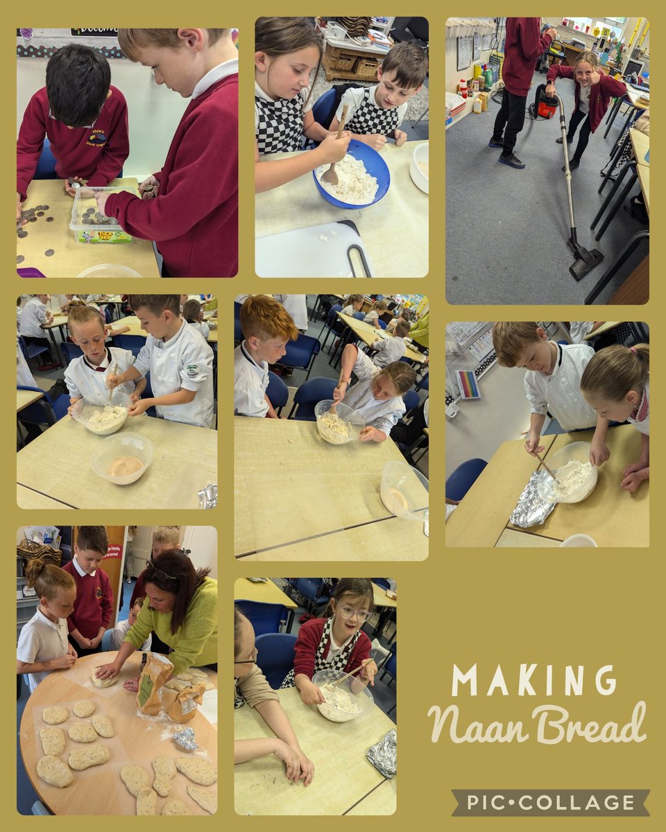 MaesOwen's tweet image. A busy baking day for Dosbarth Miss Pye today! Our delicious Naanalicious bread will be available to buy at our Class Cafe tomorrow morning 10-11.30, hoping to see you all there! 🧑‍🍳🇮🇳😋 #ClassCafe