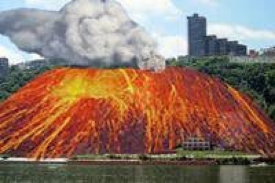 Fake_KDKA's tweet photo. Heat wave intensifies after Mt. Washington unexpectedly erupts. More at 11. https://t.co/tqdeT4dY3L