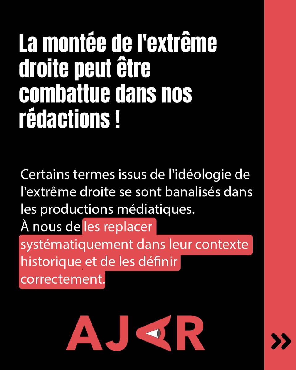 AJARacisees's tweet photo. Le 9 juin, le Rassemblement National a obtenu 31.4% des suffrages aux élections
européennes.

Le rôle des médias dans la banalisation de l'extrême
droite a depuis été critiqué.

Nous vous proposons un Kit de résistance à l'extrême droite en rédaction. https://t.co/CIySbJiWvo