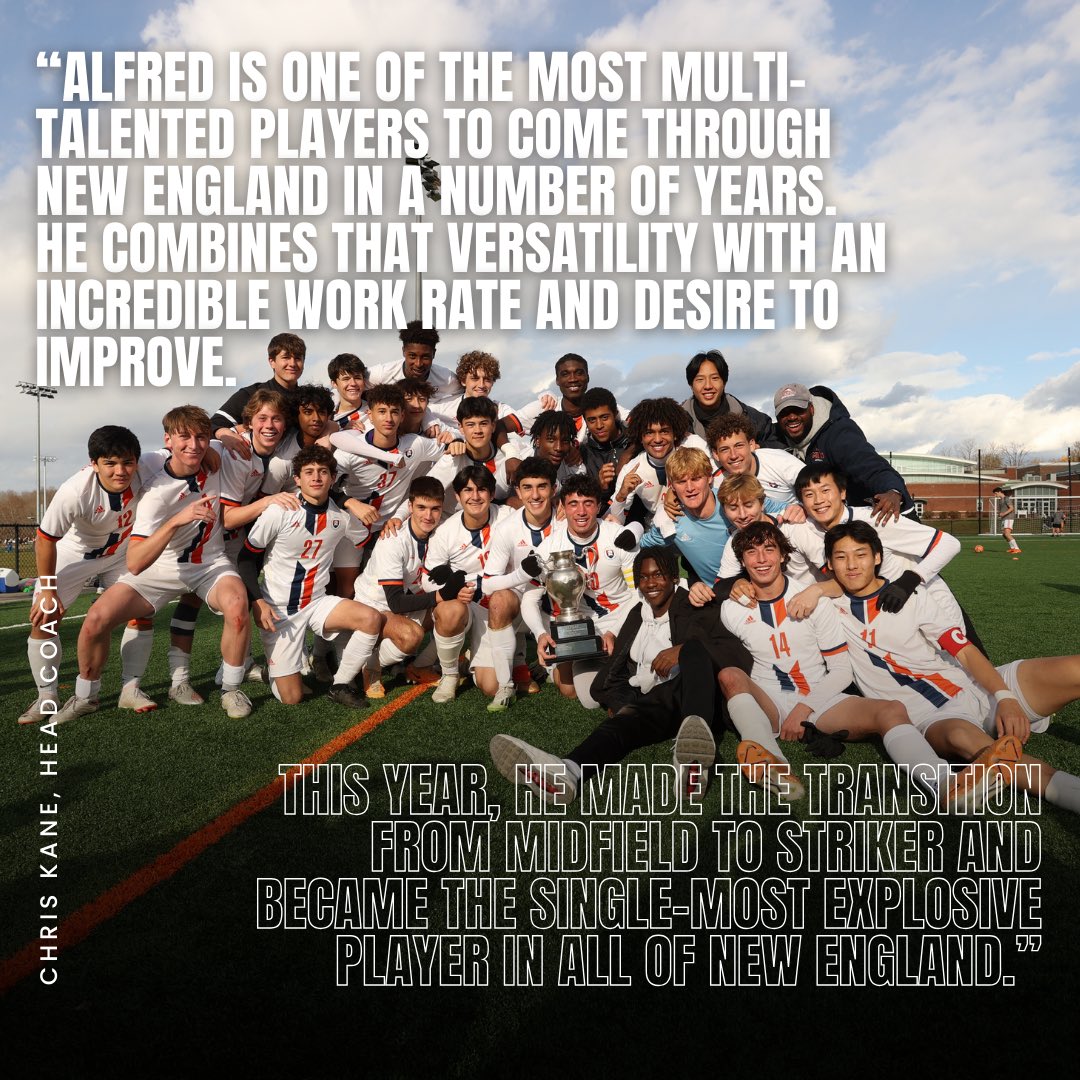 Congratulations to #MiltonAcademy Mustang Alfred Debah ‘25, who was named the 2023-24 <a href="/Gatorade/">Gatorade</a> Massachusetts Boys Soccer Player of the Year! Alfred is the third Mustang and the second in 2 years to receive the honor.