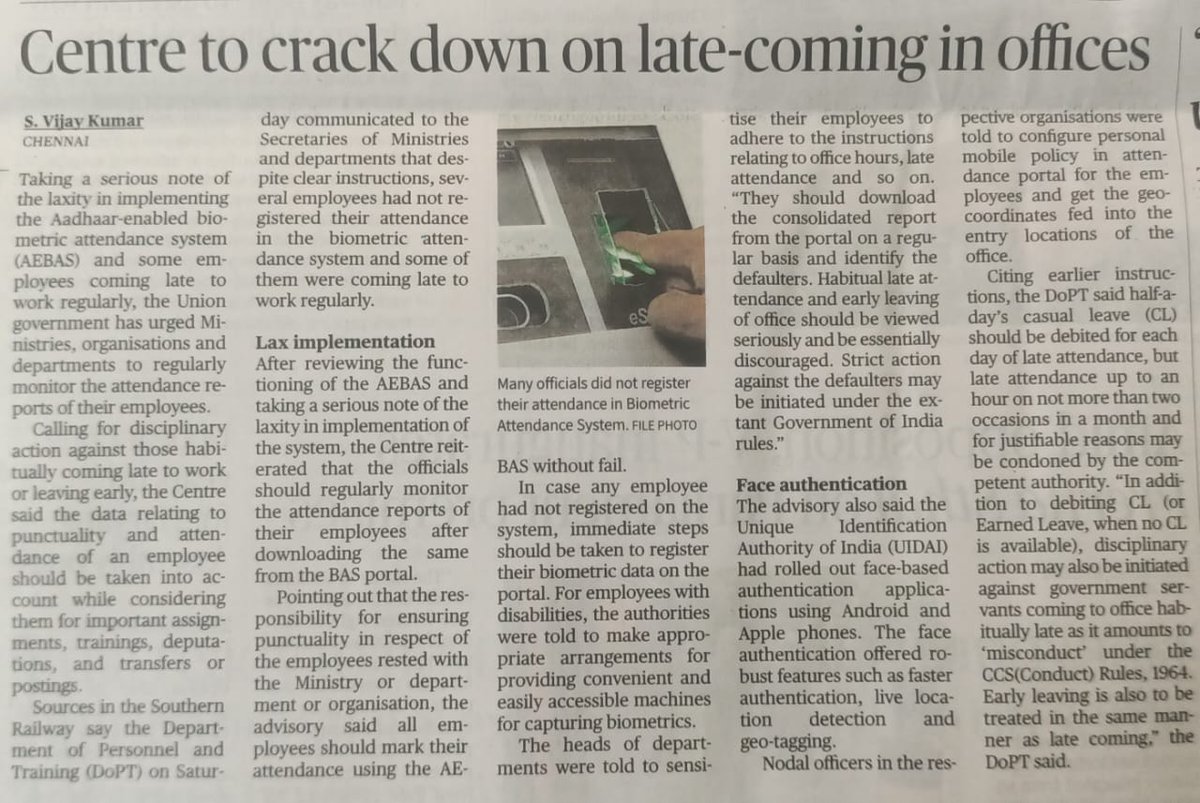 The recent Memorandum from DoPT requiring mandatory checking-in on their digital system at workplaces is a good initiative in principle to deal with absenteeism of government officials. But surely some flexibility is called for in the case of those, like scientists &amp; technical