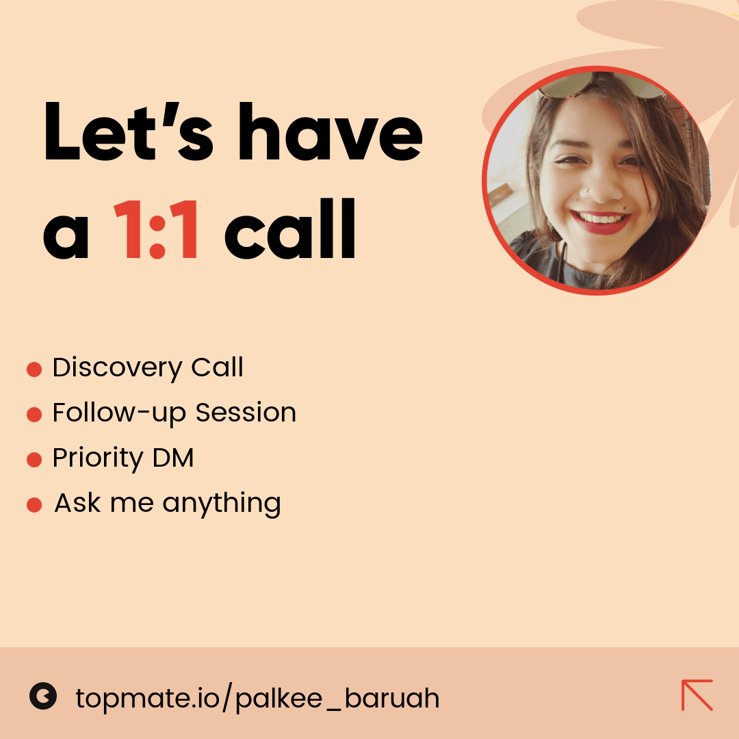 PalkeeB's tweet photo. Hey everyone!

I've been getting a lot of DMs for guidance, so decided to take action on it.

I'm excited to help folks out and give back to the community via Topmate. Feel free to reach out if you have any questions or just want to say hi!

https://t.co/baIi2NVAPu https://t.co/03e33HCJu4