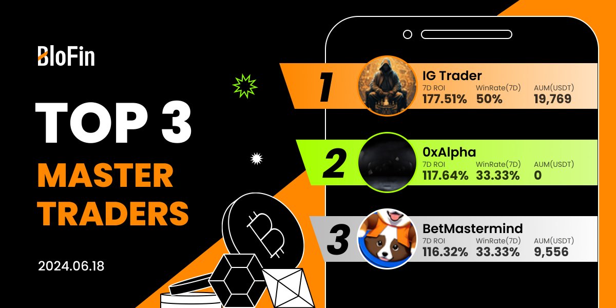 This week's #BloFin Top Traders! 📈🚀

Replicate their success with our #CopyTrading feature 🐳💰

Trade #crypto now ⬇️
blofin.com/copy-trade