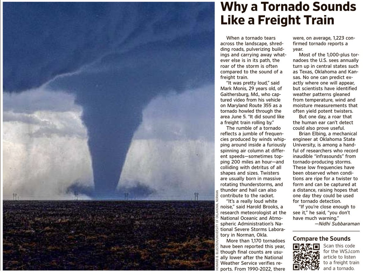 Print version of the <a href="/WSJ/">The Wall Street Journal</a> article on the sounds from tornadoes. <a href="/OSU_CEAT/">OSU CEAT</a> <a href="/okstate/">Oklahoma State Univ.</a>