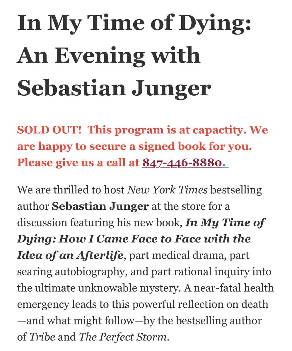 The event with @thebookstall in Chicago is sold out but signed books will be available. Call the number below or visit here: thebookstall.com/event/my-time-…