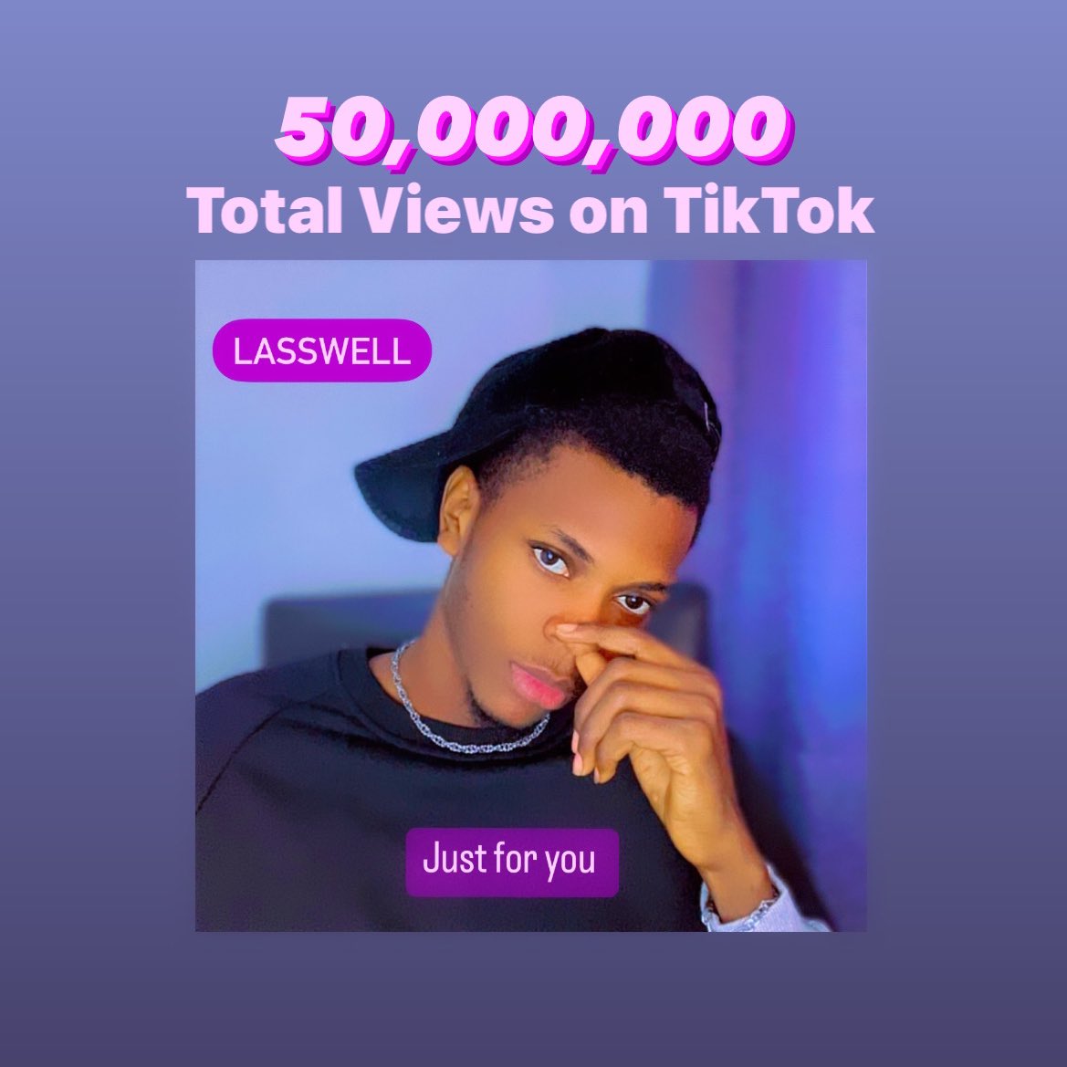 iamlasswell's tweet photo. We just hit  another 100,000 video creations on “Just for you” now totaling to an amount of 725,000+ Video creations on TikTok with total Amass of over 50,000,000 TikTok views! Big love to everyone F’ng with the movement! Big shout to my team (friends) and my fans worldwide!😈🏌🏽‍♂️ https://t.co/4jERBrnOta