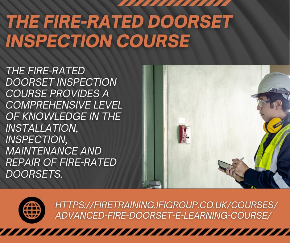 Are you looking to improve your knowledge in the installation, inspection and general maintenance of fire-rated doorsets?

Head over to our website to find out more and get enrolled - 

firetraining.ifigroup.co.uk/courses/advanc…

#passivefiretraining #passivefirecourses #firedoorinspection