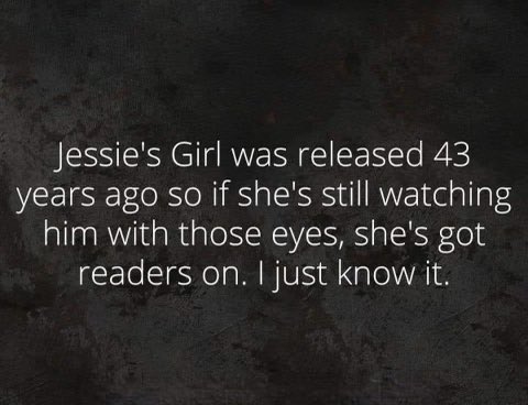 cjocfm's tweet image. Sounds about right! 🤣🤓 - April &amp;amp; Scott #yql #jessiesgirl #rickspringfield