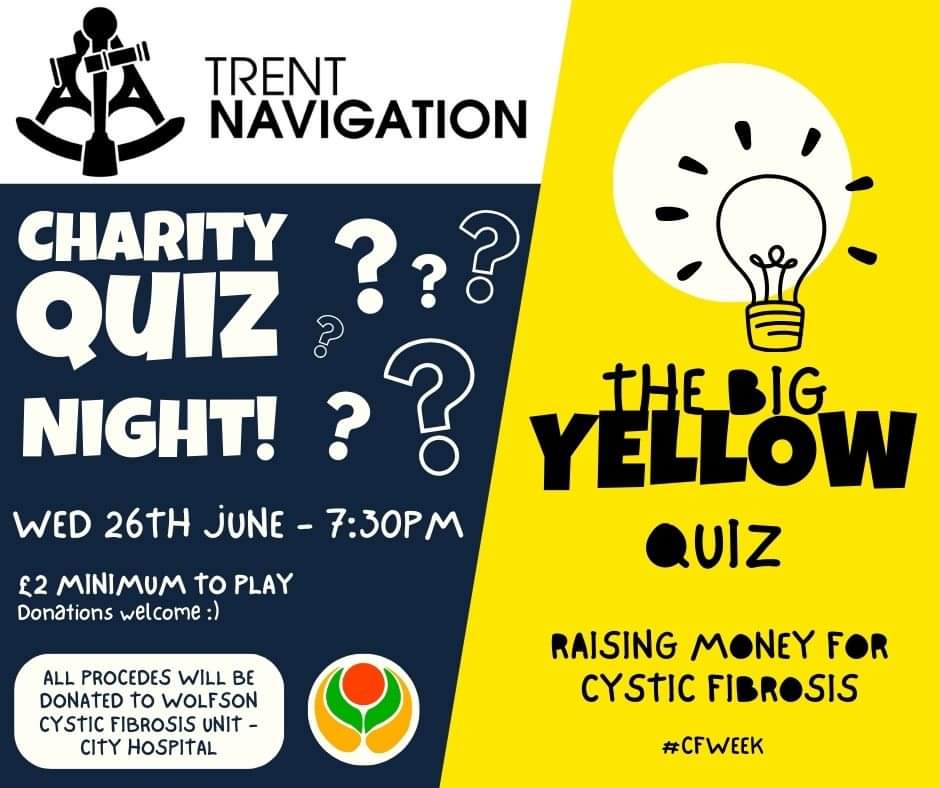 Cystic Fibrosis Unit NUH (@nuh_cfunit) on Twitter photo The Trent Navigation Pub has kindly offered to host our The Big Yellow Quiz on Wed 26th June at an in person event to help raise funds for our unit.
Due to infection control reasons we will also be hosting the quiz online on Tue 25th June for our CF community
<a href="/TrentNavigation/">The Big Shed</a> The Trent Navigation Pub has kindly offered to host our The Big Yellow Quiz on Wed 26th June at an in person event to help raise funds for our unit.
Due to infection control reasons we will also be hosting the quiz online on Tue 25th June for our CF community
<a href="/TrentNavigation/">The Big Shed</a>
