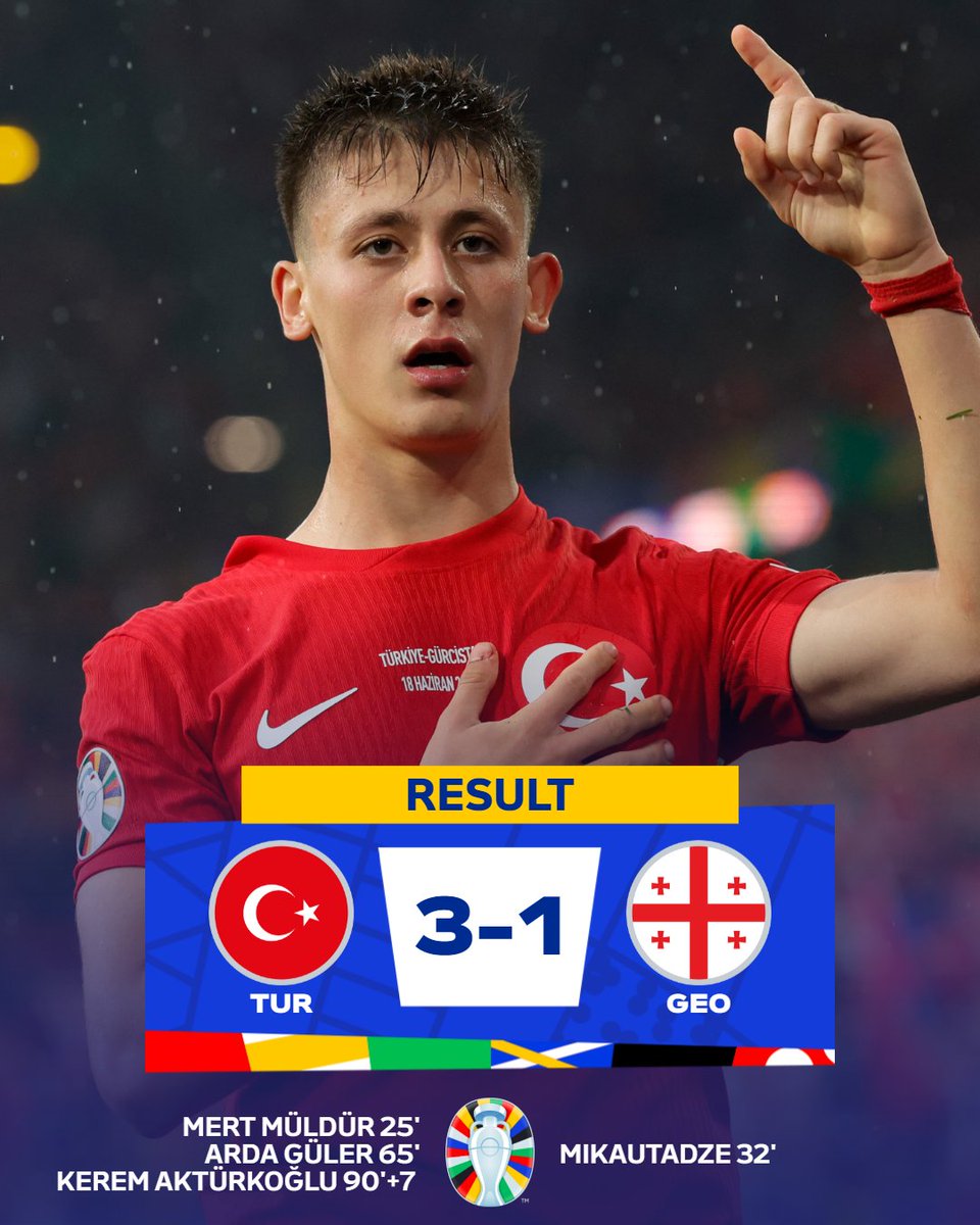 🇹🇷 Great goals lift Türkiye to victory 👏

#EURO2024 | #TURGEO