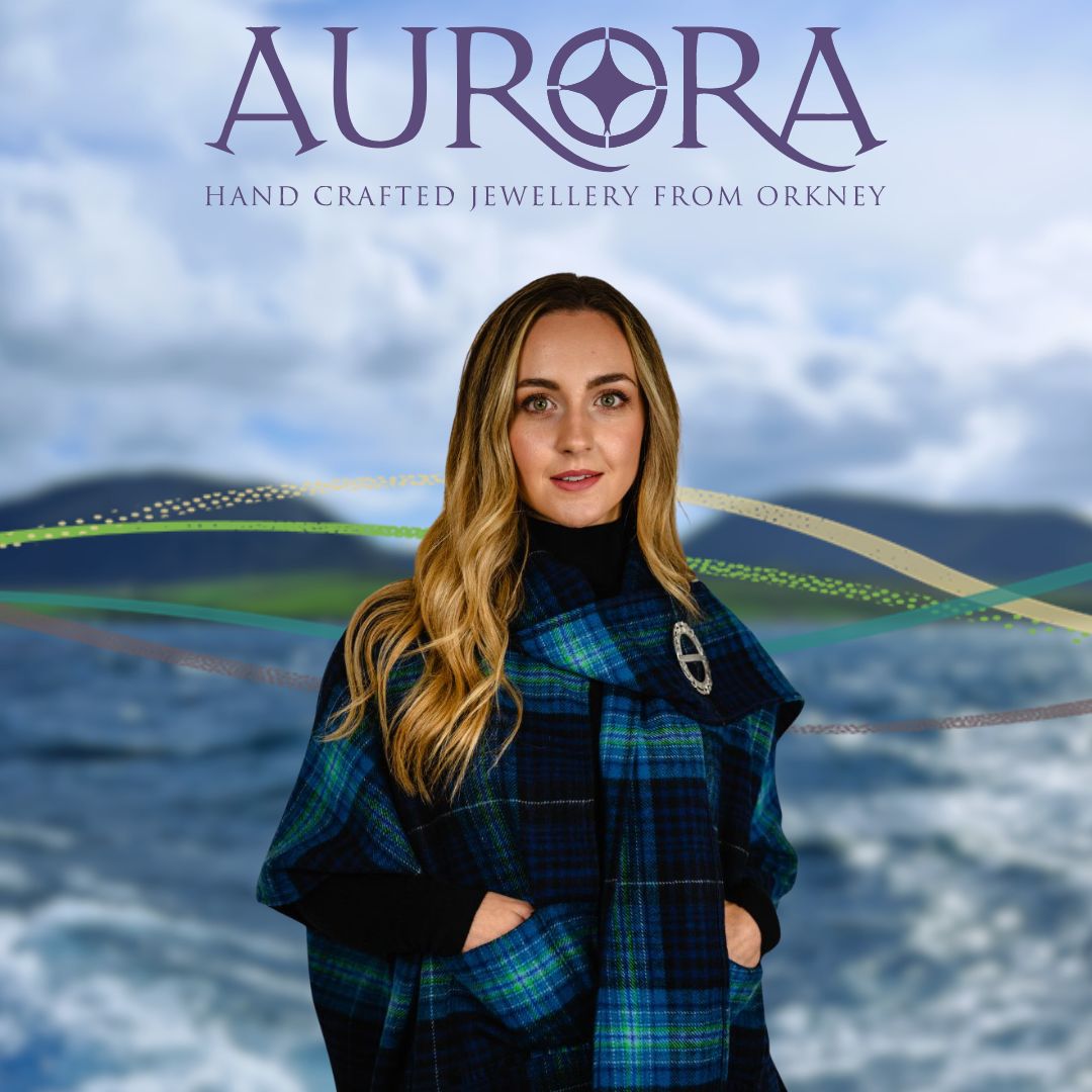 Wrap yourself in the magical hues of the Aurora Borealis with our Northern Lights tartan collection! This exquisite pattern is inspired by Mother Nature’s breath-taking shows that we are lucky enough to see here in Orkney and Shetland.