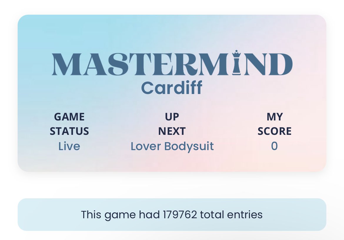 swiftalert_13's tweet image. You all did that! A new Mastermind record and we are happy to have you here. We are backing up all of your entries &amp;amp; we will be underway once that’s done. 

Let’s have some fun &amp;amp; good luck!