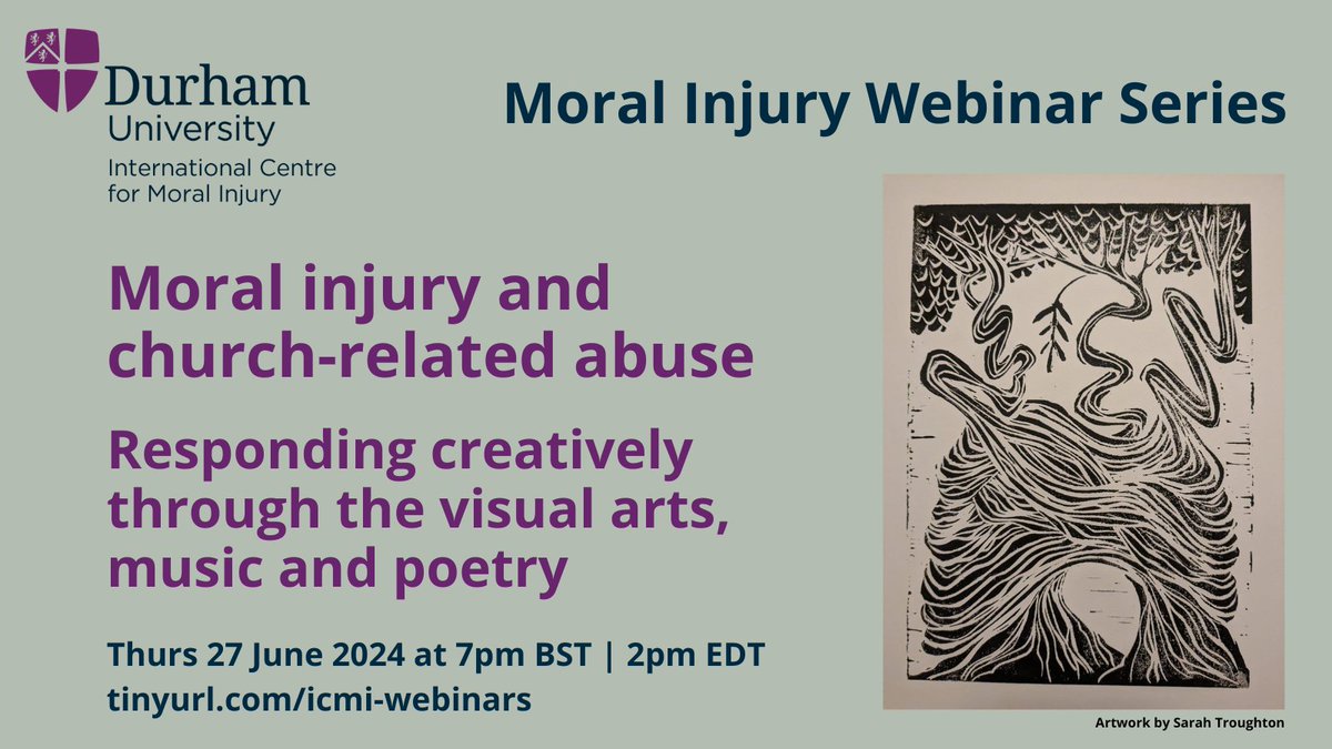 Join us for our next webinar to hear from survivors of church-related abuse 
- about a project in which they used the arts to speak to their fellow survivors and to those who let them down in the communities where they were harmed
tickettailor.com/events/icmi/12…
#moralinjury