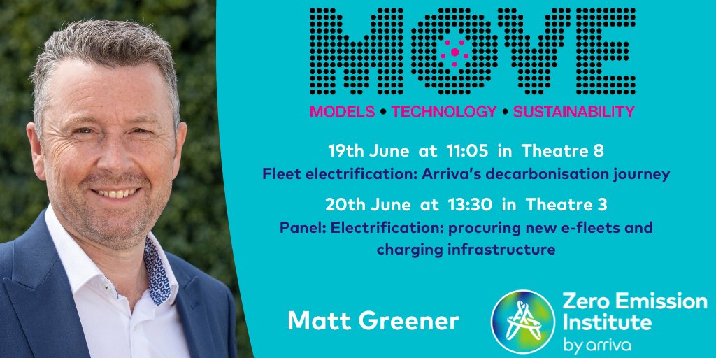 Arriva Group (@arrivagroup) on Twitter photo Electrification⚡will be one of the big topics at this year's <a href="/MOVE_Event/">MOVE - Mobility Re-Imagined</a> starting tomorrow. Our ZEI Director, Matt Greener will be there both days talking decarbonisation, sharing insights and meeting industry colleagues. Come say hello 👋#Transport #MOVE2024🚍 🚆 Electrification⚡will be one of the big topics at this year's <a href="/MOVE_Event/">MOVE - Mobility Re-Imagined</a> starting tomorrow. Our ZEI Director, Matt Greener will be there both days talking decarbonisation, sharing insights and meeting industry colleagues. Come say hello 👋#Transport #MOVE2024🚍 🚆