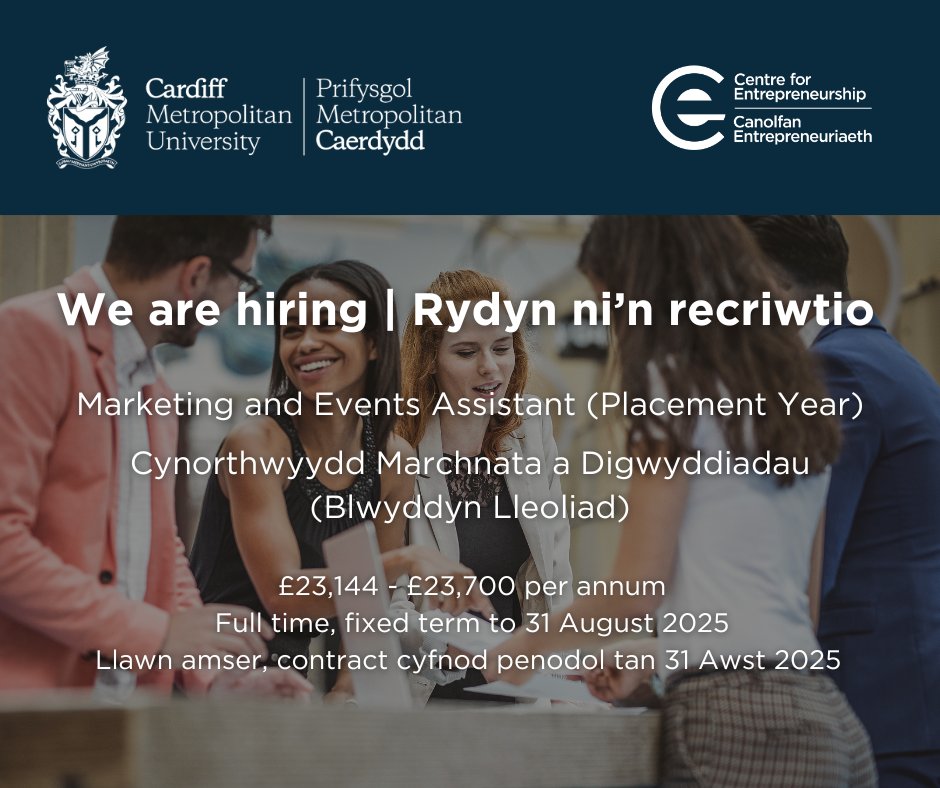 💫 Amazing student placement year opportunity! 👨🏻‍🎓 Join us as a Marketing &amp; Events Assistant at the Centre for Entrepreneurship and gain hands-on experience in digital &amp; traditional marketing. Apply now: tinyurl.com/3mhun5p6
#studentjobs #marketingjobs #workexperience