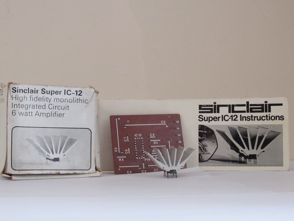 Wireless in Wales: Sinclair Super IC-12 high fidelity monolithic integrated amplifier generating 6 watts of audio. It can be viewed at Wireless in Wales Radio Museum, Denbigh. Ll13 3LG