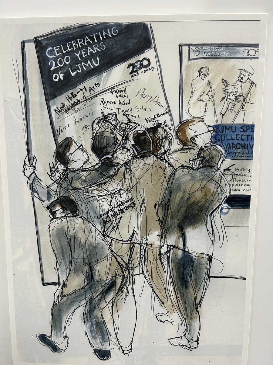 We were next to <a href="/juliamidgley/">Julia Midgley</a>'s booth at the Students at the Heart conference, which encouraged people to try some reportage drawing.
Here's a lovely one of our Archivist Emily, alongside a drawing by Julia Midgley of our stand from last year!
#art #archive #liverpool <a href="/LJMU/">Liverpool John Moores University</a>