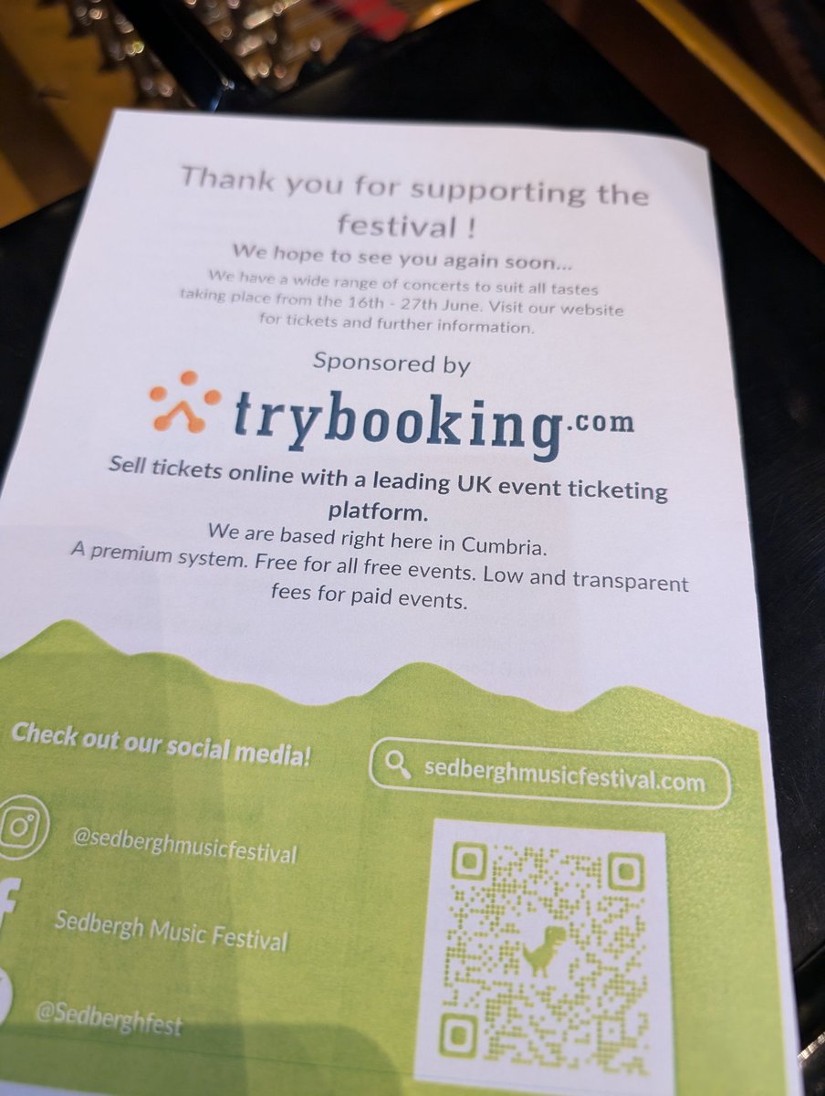 We're so grateful to our friends at <a href="/TryBookingUK/">TryBooking.com</a> A superb ticketing system with unrivalled customer support and care. They have also been generous enough to help with the sponsorship that a festival like ours needs.