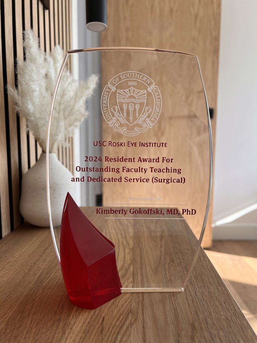 GokoffskiEyeLab's tweet photo. @USCEye Beyond grateful for the teaching award. One of the greatest honors I’ve ever been given. https://t.co/01NG7vYS60