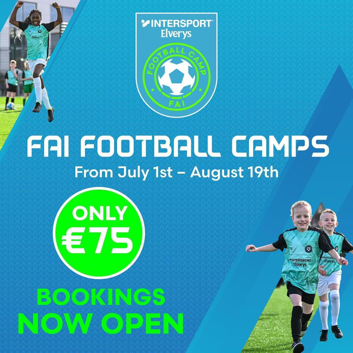 ⚽️ 𝐅𝐀𝐈 𝐅𝐎𝐎𝐓𝐁𝐀𝐋𝐋 𝐂𝐀𝐌𝐏 ⚽️ 
Bookings for our Annual FAI Football Camps is now open!
🏟️ Moneygall FC
🕚 10am - 1pm
💰 €75 
📆 08th July - 12th July
Follow the below link for booking
🔗 bookings.faifootballcamps.ie/s/camp-list