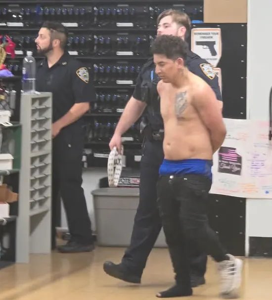OliLondonTV's tweet photo. NYPD arrest topless illegal alien after he r*ped a 13 year old girl in a Queens park and held her at knifepoint.
The man, from Ecuador, kidnapped the girl alongside a 13 year old boy in Kissena Park, before forcing them into a secluded area, tying their wrists with shoelaces and committing a horrific assault on the teenage girl for 20 minutes.
It is believed the assailant entered the U.S. illegally in 2021.
Source: Fox News