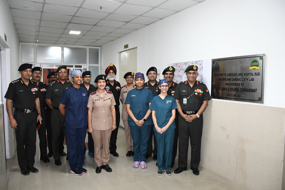 DGMS(Army) &amp; Col Cmdt Lt Gen Arindam Chatterjee visited Army Hospital (R&amp;R), inaugurating advanced patient care facilities including state-of-the-art Biplane Cardiac Cath Lab &amp; 1st Preventive Cardiology Clinic in #ArmedForces, improving cardiac interventions &amp; preventive care.