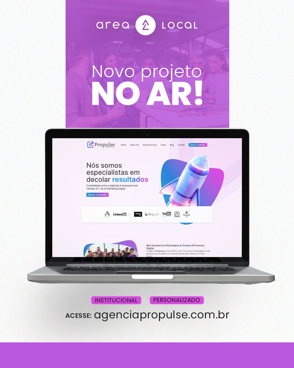 arealocal's tweet image. Temos a honra de anunciar o lançamento do site da Agência Propulse! 🚀

Confira no nosso blog arealocal.com.br/publicado-site… os detalhes do projeto.💻

#DesenvolvimentoWeb #MarketingDigital #AgênciaPropulse #ÁreaLocal #ParceriaDeSucesso