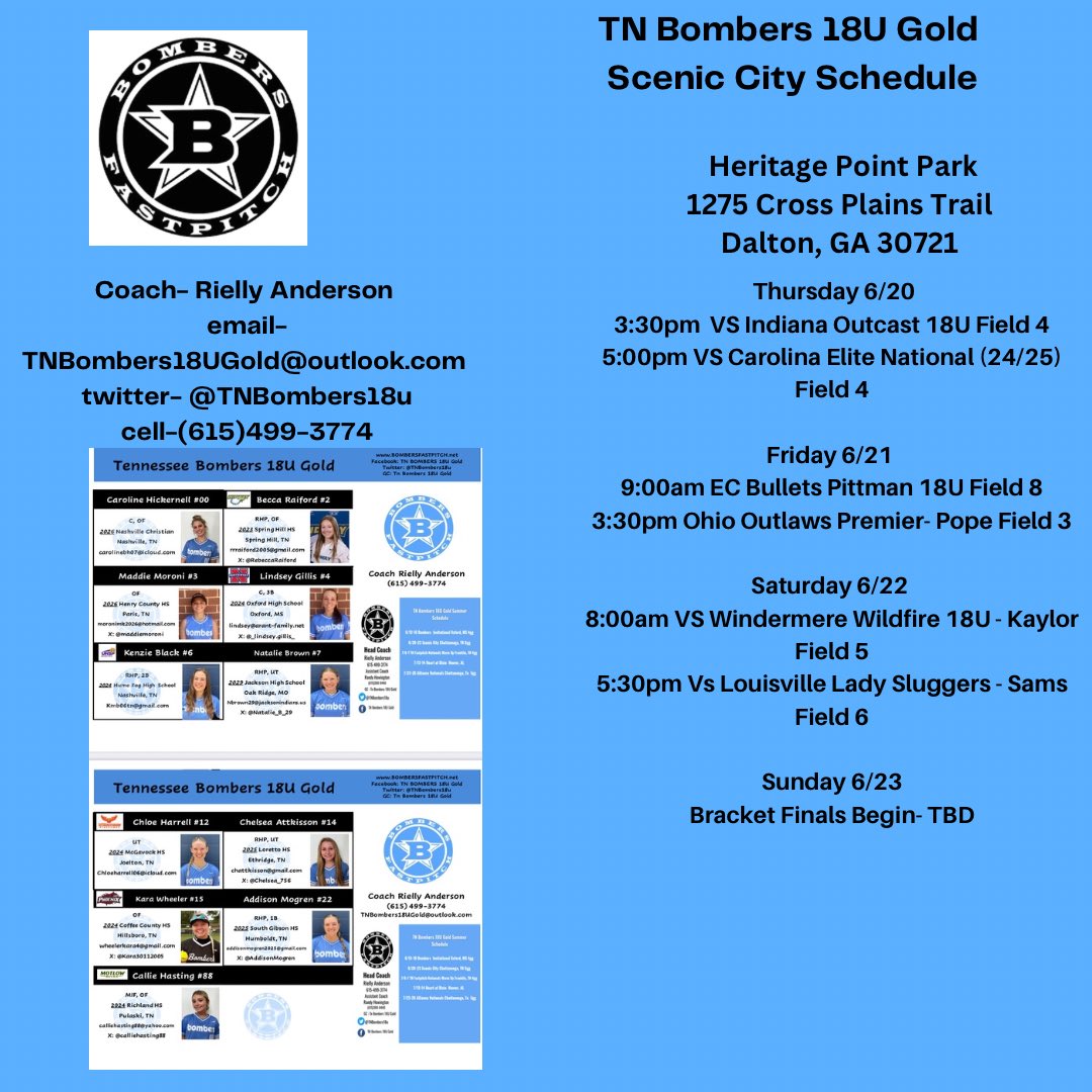 Tn Bombers 18u Gold tweet media
