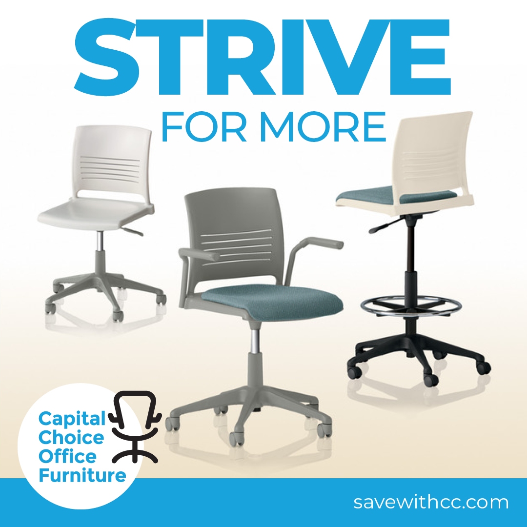 capital_choice's tweet image. Strive task chairs feature a sleek design that easily transitions from playful to sophisticated through a variety of colors and materials. Customizable options make these chairs an ideal seating solution. Contact us today to learn more!
#taskchair #officechair #officefurniture