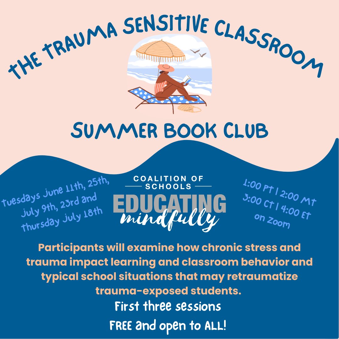 EdMindfully's tweet photo. Join us on Zoom NEXT WEEK! Open to non-COSEM members - register at the link in our bio!
#MBSEL #MindfulnessBasedSEL #SEL #SocialEmotionalLearning #SummerBookClub #TraumaSensitiveClassroom #BuildingResilience #CompassionateTeaching #TeacherBookClub #ProfessionalDevelopment https://t.co/6dKIf0KFYO
