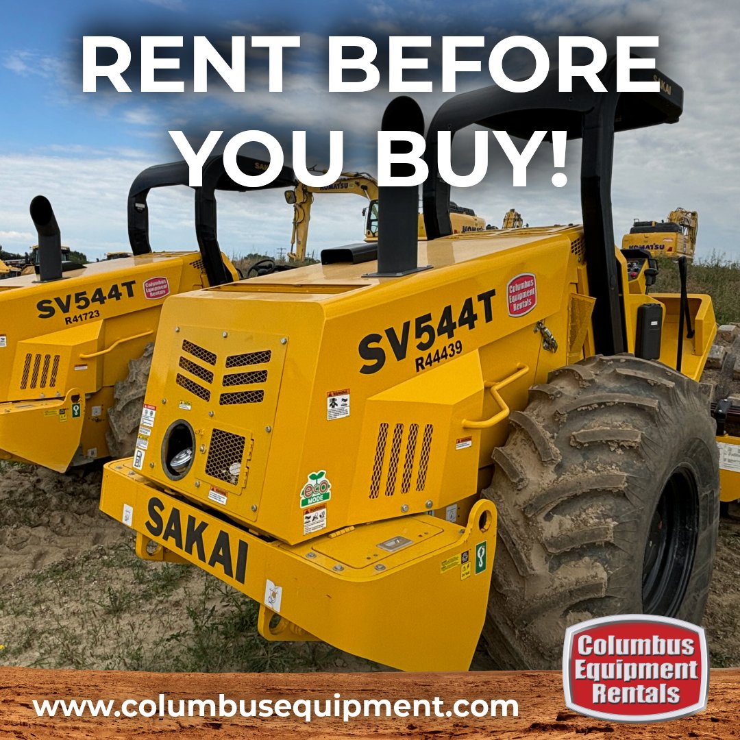 Is there a piece of equipment you would love to try out before buying? Check out our rental programs to learn about your options: columbusequipment.com/rentals/ <a href="/sakaiamerica/">SAKAI America, Inc.</a> #construction #rental #heavyequipment