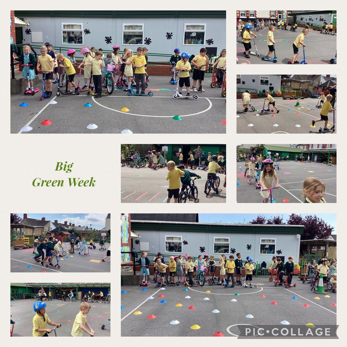 sthcpsbarry's tweet photo. #gwyrdd and #oren rode/scooted to school for #biggreenweek #healthyschools #ecoschool they enjoyed the obstacle course in the playground this afternoon 🛴🚲 https://t.co/dtH2nTuje0